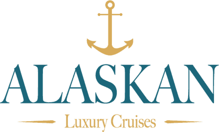 a logo featuring an anchor and the text "Alaskan Luxury Cruises"