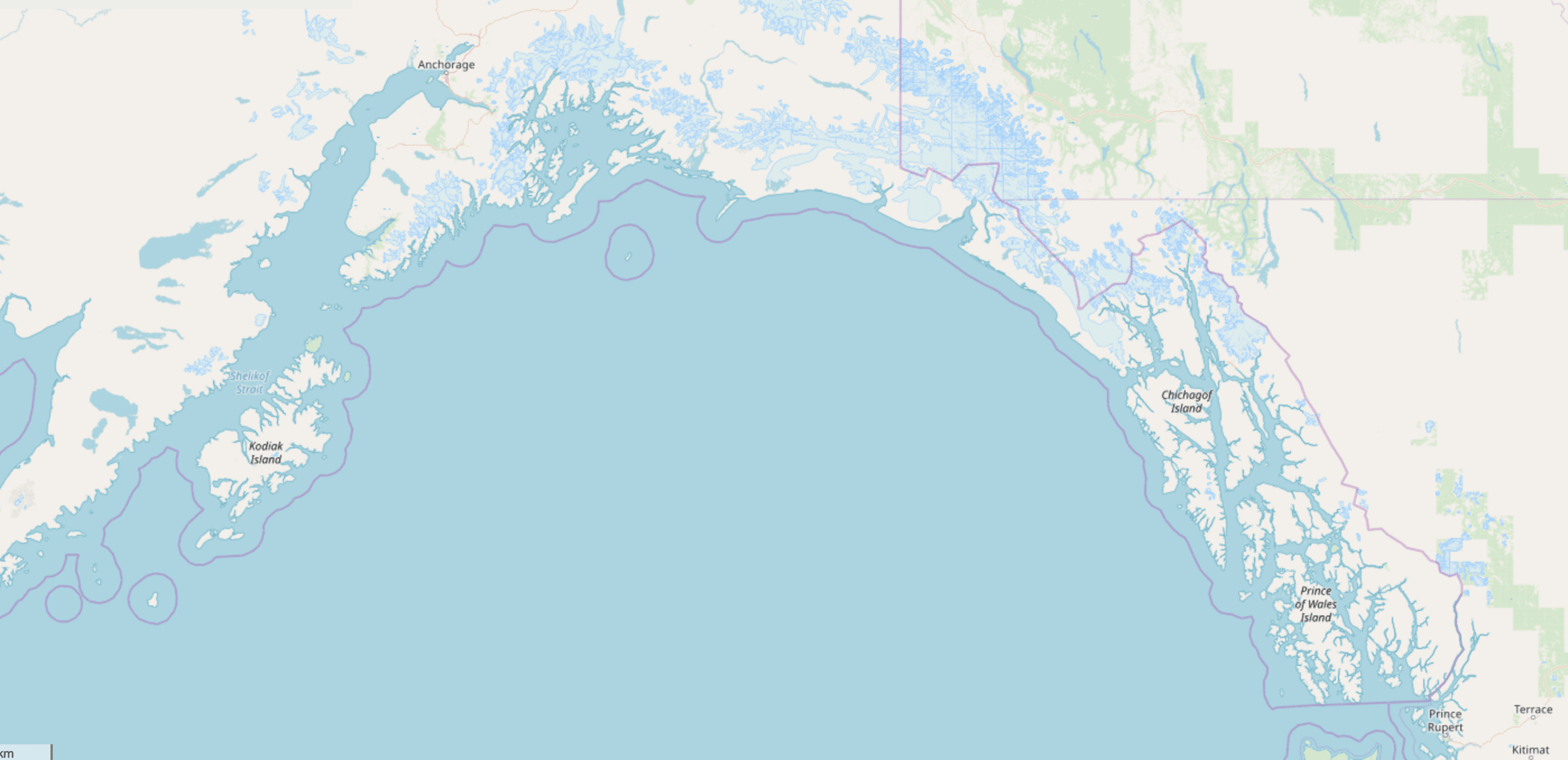 a map of the Gulf of Alaska