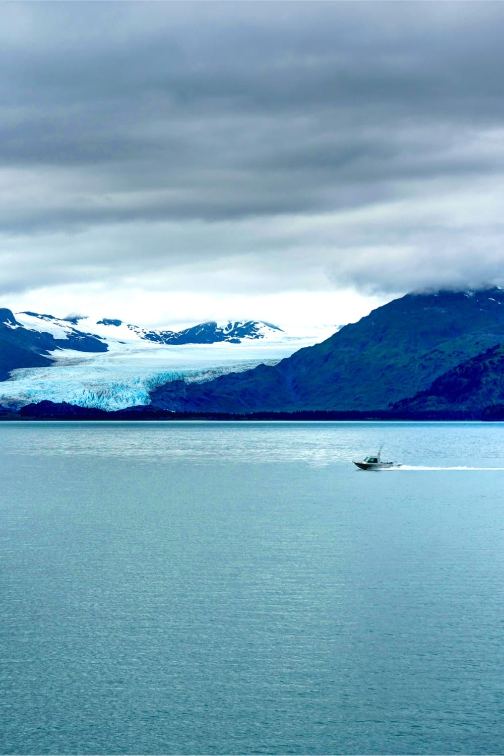 a tidewater glacier in scenic Alaskan waters
