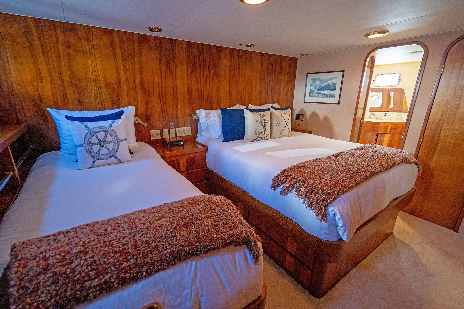 two beds in the Chinook Master Stateroom